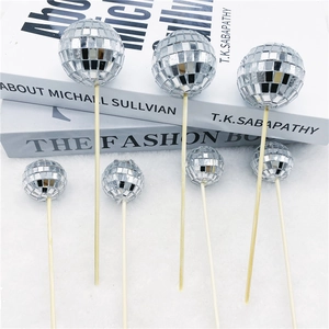 Silber Spiegel Disco Ball Kuchenaufsatz Mit Holzstab Glitzerndes Glasball Für Hochzeit Geburtstag Party Schaufenster Kuchen Dekoration