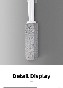 Detail view of the pumice stone cleaning brush head with a minimalist hanging handle