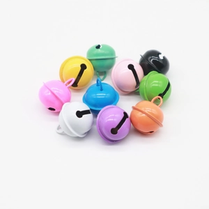 Assorted colorful 22mm metal bells in candy colors for DIY crafts and pet accessories