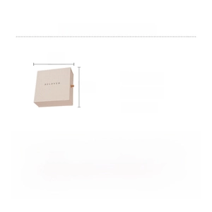 Detaillierte Größentabelle für beige 9x9cm Schmuckschachtel aus Papier mit Logo