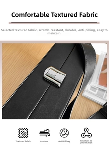 Macro shot of scratch-resistant black leather texture and durable silver metal lock