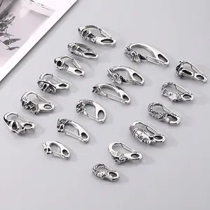 Vintage Stainless Steel Pendant Hook Skull Buddha Dragon Animal Head Punk Gothic DIY Jewelry Making Accessory