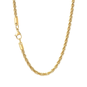 Minimalist golden stainless steel twisted rope chain necklace with lobster clasp