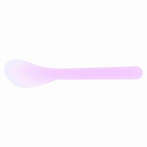 Translucent pink plastic spatula for face mask mixing and application tool 13cm