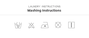 Laundry instructions and care icons for floral maxi dress with flare sleeves