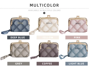 Mini quilted leather coin purses available in six colors with zippers and wrist straps