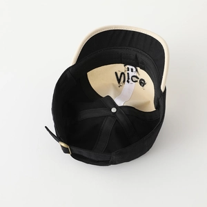 Detail of adjustable metal buckle and Nice embroidery inside baby baseball cap
