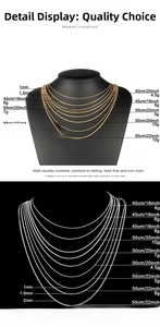 Macro view of 18K gold and silver snake bone chains in 1mm to 2mm thickness
