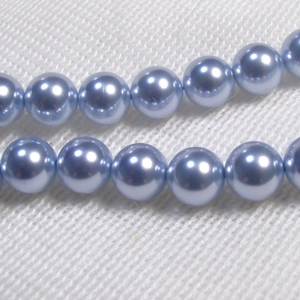 Glossy lavender blue round faux pearls strings for DIY jewelry making and necklaces