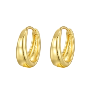 Boucles d'oreilles créoles dorées minimalistes en forme de goutte au fini métal poli