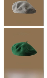 Close-up of premium Australian wool berets showing thick felt texture and classic retro colors