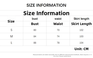 Guide des tailles pour robe d'été à fleurs incluant buste, taille et longueur en cm