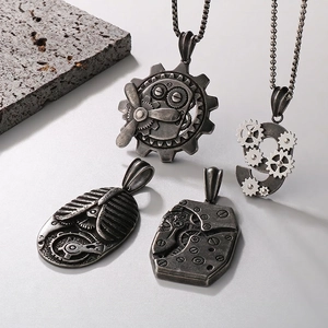 Steampunk Mechanische Getriebe Anhänger Halskette Edelstahl Industriell Vintage Punk Schmuck Für Herren Damen Geschenk