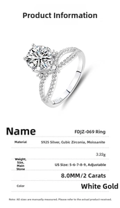 Macro detail of 2ct moissanite ring with S925 silver infinity band and pavé setting