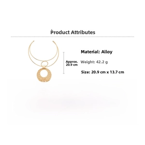 Gedetailleerde maattabel voor gouden choker ketting met afmeting 20,9 cm en gewicht 42,2 g