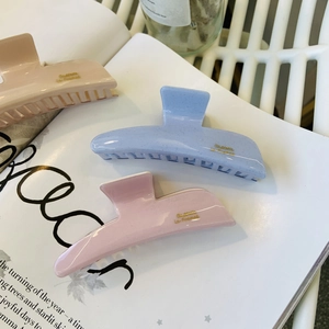Acetate Glitter Hair Claw Clip Large Jelly Color Shark Clip For Women Elegant French Lettering Hair Accessory
