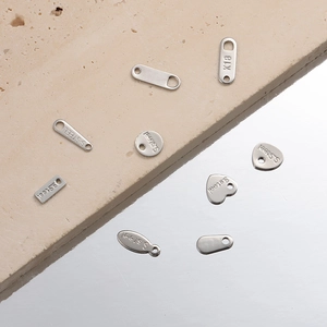 Assorted S.Steel and K18 heart and oval pendant tags for DIY jewelry making