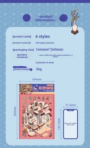Macro detail of ancient Chinese architecture stickers set with PET material and dimensions