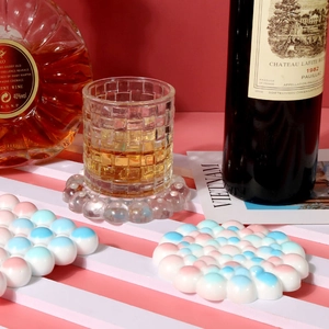 Close-up of pearl bubble silicone coaster mold for DIY heat resistant resin crafts