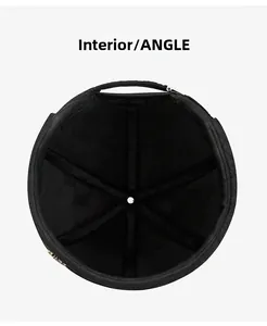 Detail of warm fleece lining and diamond quilted texture inside the black docker hat