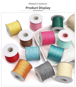 Detailed set of twelve colorful 0.5mm waxed jewelry cords for DIY beaded bracelets