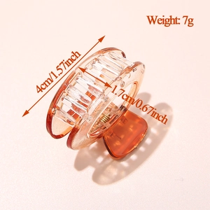 Small 4cm amber acetate hair claw clip with gradient transparent design and dimensions