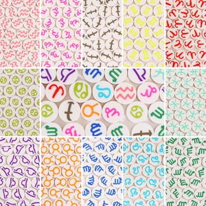 Zodiac Signs Polymer Clay Beads Round Flat Spacer Beads For DIY Bracelet Necklace Jewelry Making Handmade Craft Accessories