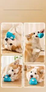 Jouet sonore monstre bleu pour chien avec picots de massage pour nettoyer les dents