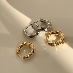 Créoles De Mode Alliage Texturées Plissées Géométriques Cœur Nœud Künstliche Perle Plaqué Or Argent Bijoux Pour Femmes