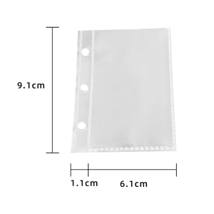 Dimensioni dettagliate per custodia trasparente in PVC a tre fori per mini raccoglitore