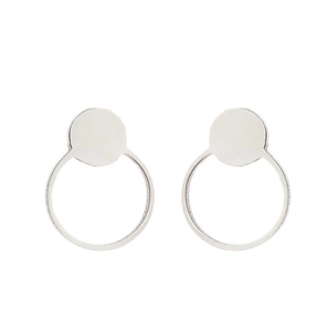 Minimalistische silberne geometrische Rundohrstecker aus hochwertigem Edelstahl