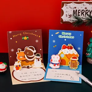 3D Pop-up Christmas cards featuring snowman and gingerbread house with holiday decorations