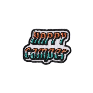 Bestickter Happy Camper Aufnäher mit Farbverlauf für Kleidung und Zubehör Accessoires
