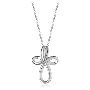 Minimalist Copper Infinity Cross Pendant Necklace Vintage Mobius Ring Clavicle Chain For Women Fashion Jewelry Gift