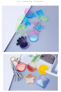 DIY resin pendants with glitter, sea life shapes, colorful tassels and keychains