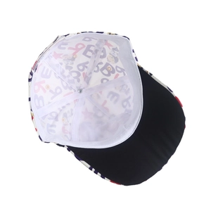 Inside view of kids quick-dry baseball cap with dinosaur letters and black visor