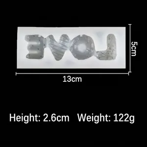 LOVE shape silicone mold with donut texture for DIY soap and cake baking projects