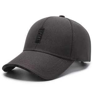 Men's dark grey sport baseball cap with structured crown and textured fabric design