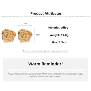 Détail des boucles d'oreilles rose dorée 3x3cm en alliage pesant environ 19,8g