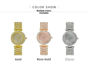 Detailed comparison of luxury women's crystal watches in gold, silver, and rose gold
