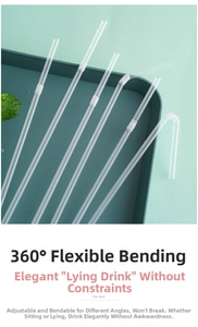 Close-up of flexible telescopic plastic straw with 360-degree bendable bellows design
