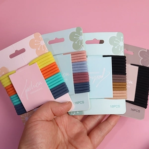 16-pack high elasticity colorful hair ties for women and daily ponytail holders