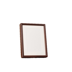 Classic black walnut wooden photo frame with white mat for desktop or wall display