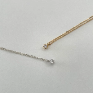 Minimalist 925 sterling silver necklaces with cubic zirconia in gold and silver finishes