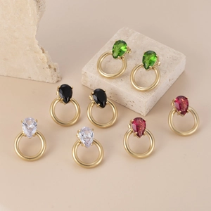 Orecchini A Cerchio Con Goccia D'acqua In Zirconia Acciaio Inossidabile Gioielli Minimalisti Lusso Design Di Moda Coreana Per Donna