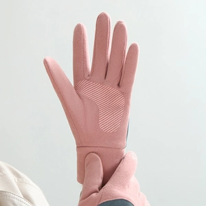 Rosa Thermo-Fahrradhandschuhe mit rutschfester Innenfläche und Touchscreen-Funktion
