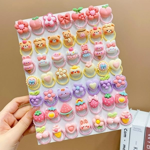 Cartoon Cute Resin Hair Ties Elastic Rubber Bands Fruit Animal Flower Patterns For Kids Toddler Girls Hair Accessories