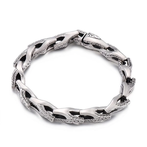 Men Stainless Steel Dragon Scale Snake Bone Chain Bracelet Necklace Retro Punk Gothic Heavy Duty Jewelry Accessory