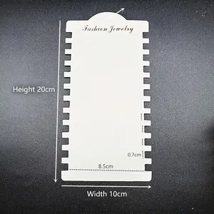 12-slot white jewelry display card for hair ties and bracelets, 10x20cm cardboard tag