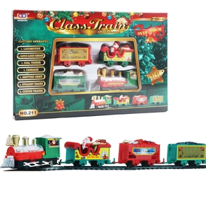 Detail view of 11-piece Christmas electric train set with over 216cm track for kids